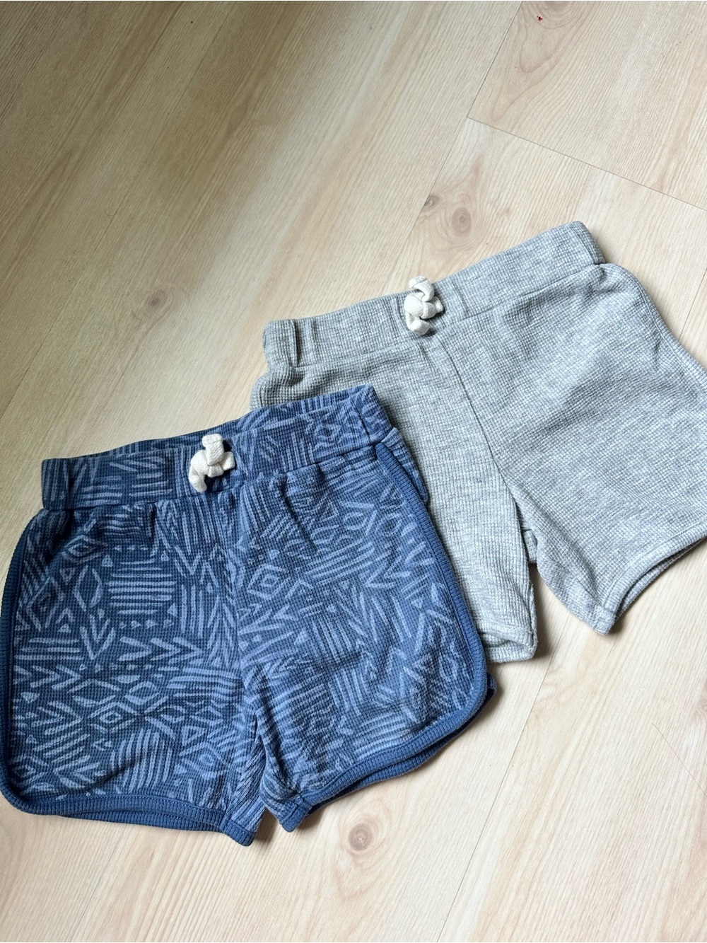 Carter's Blue Patterned & Light Gray Pull-On Shorts